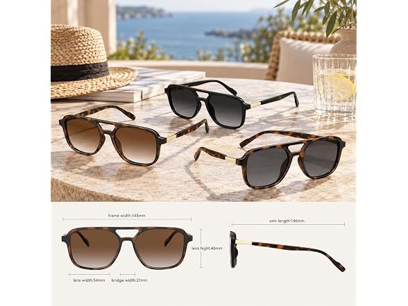 Konqkin Retro Aviator Sunglasses