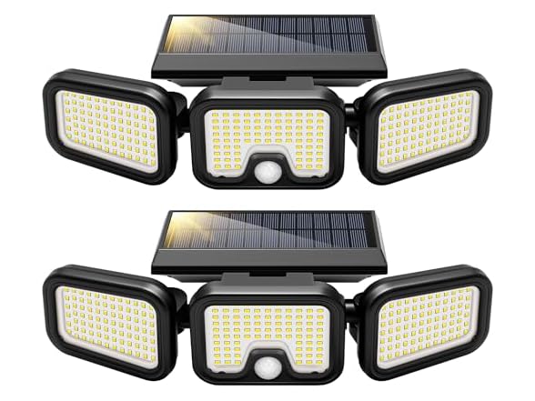 (2 Pack) VIVOHOME Solar Flood Lights | Motion Sensor