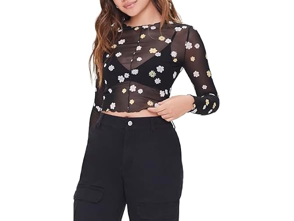 Forever 21 (M) Sheer Mesh Top