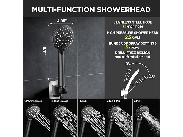 Veken 11.8in High Pressure Shower Head