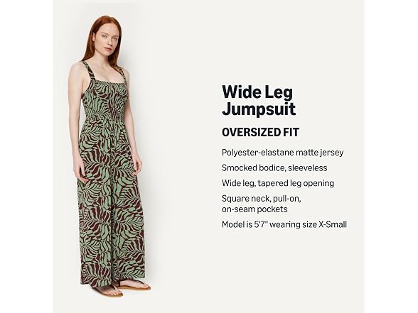Amazon Essentials Women Square Neck Wide Jumpsuit