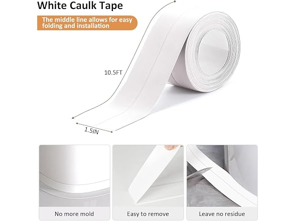 CDFYREC CON-16 (2 Pack) White Caulk Tape