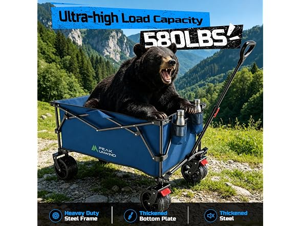 PEAKUNWIND 400L Folding Wagon 580lbs