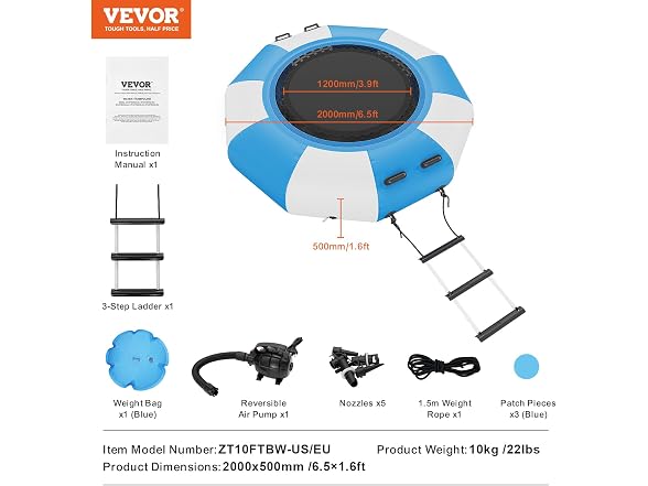 VEVOR Inflatable Water Bouncer