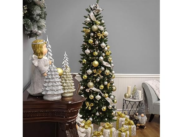 KISIQI 7FT Slim Christmas Tree