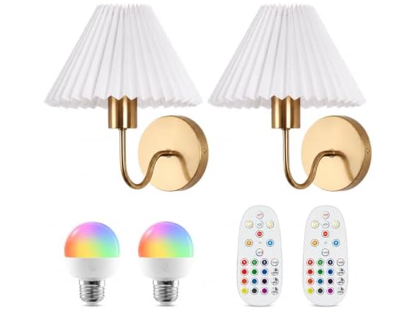 Ownprit RGB Wireless Wall Sconces 2-Set