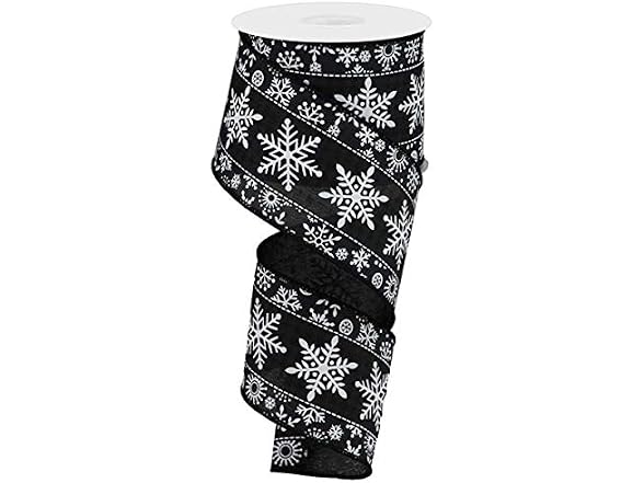 Snowflake on Check Ribbon Wired Edge - 10