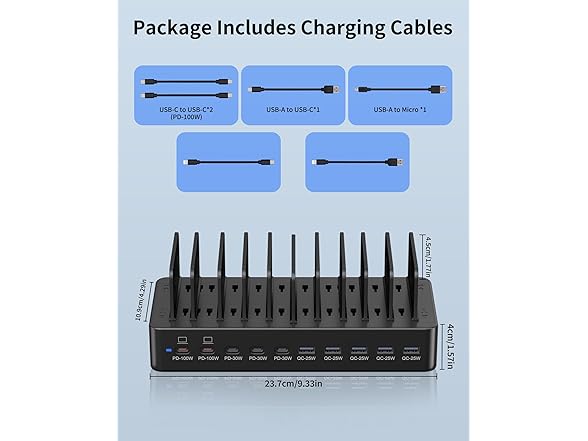 10-Port USB C Fast Charger Station | 520W