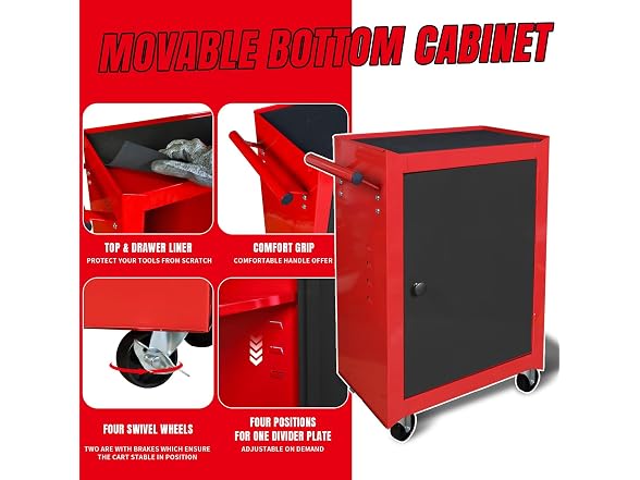 BIG RED Torin 3-Drawer Tool Chest Red