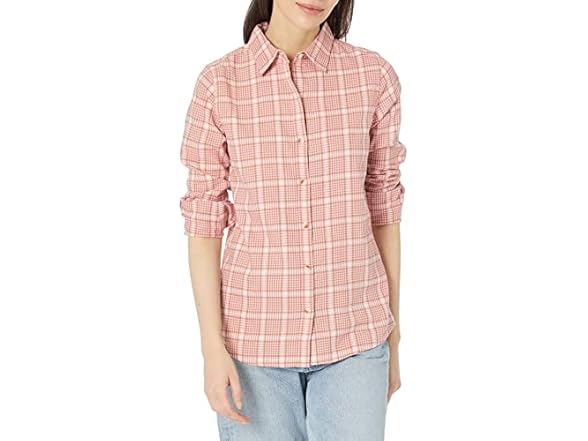 Peach Windowpane Plaid
