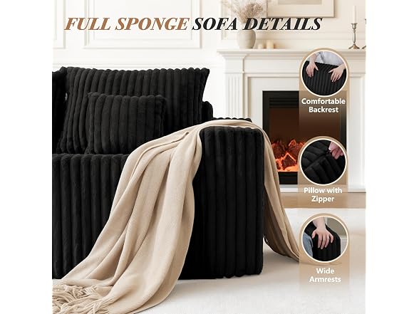 94" L-Shape Modular Sectional Sofa Couch
