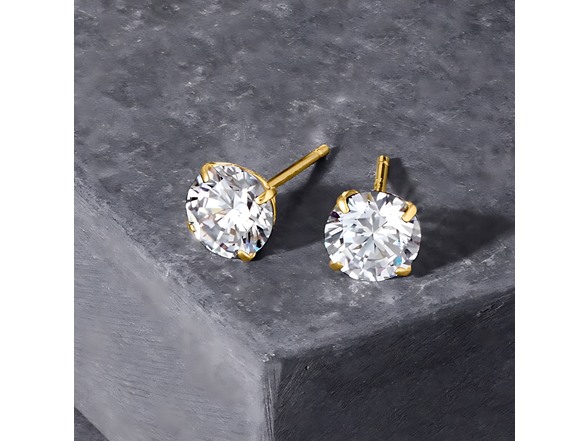 Gold Plated Round Stud Earring