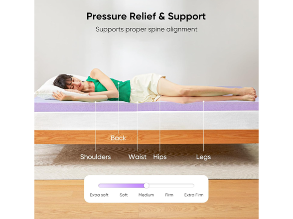 Marsail 2-inch King Memory Foam Mattress Topper