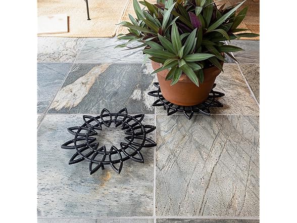 12" Flower Wrought Iron Trivet, Pack of 2