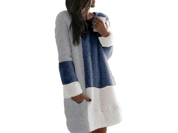 Nirovien Women (M) Fleece Tunic Pullover Long Coat