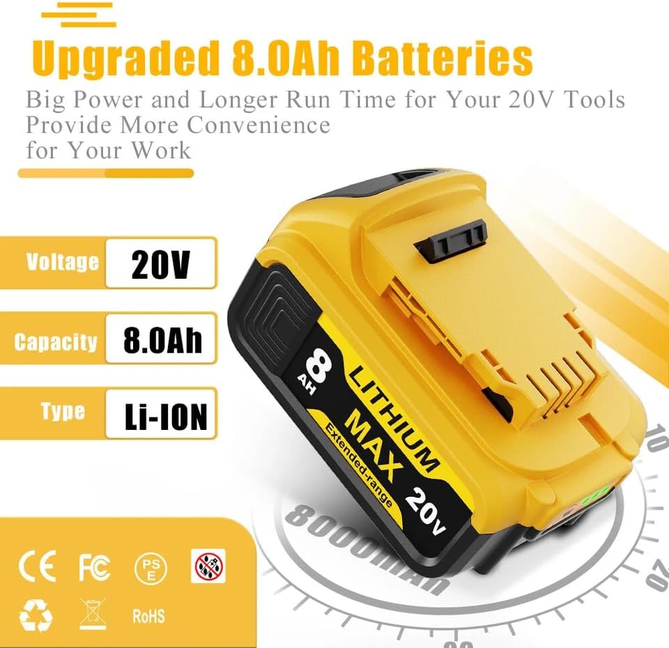 Simple Plus+ 20V 8.0Ah Replacement Battery for DEWALT - Gallery 8