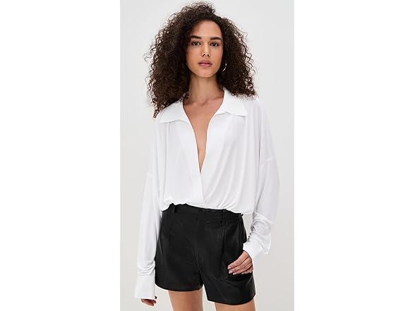 Norma Kamali Womens Oversized Boyfriend Shirt