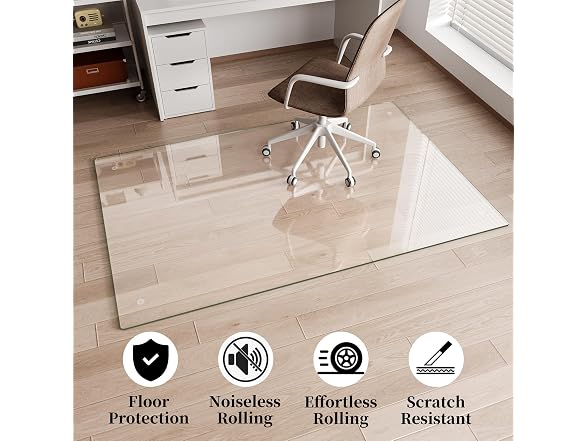 FlyEcho Glass Chair Mat 48" x 60"