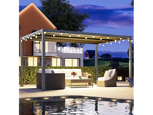FansaFurn Louvered Pergola 12'x16'