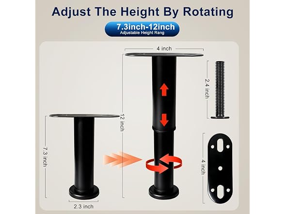 IBGUC Adjustable Height Bed Support Legs