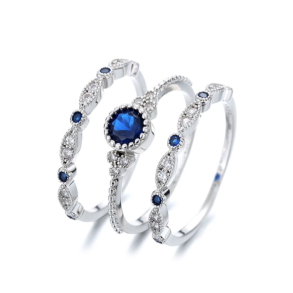Bezel French Miligrain Ring Set - Gallery 5