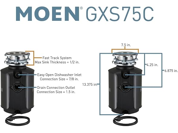 Moen GX100C Chef Series 1 HP Continuous Feed Garbage Disposal - Gallery 6
