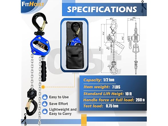 Mini Chain Hoist 1/2 Ton
