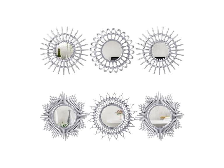 6 Pc Sun Mirrors for Wall Décor