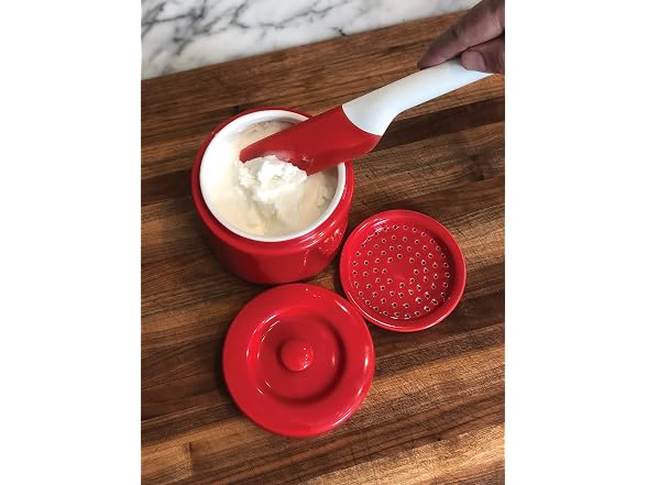 Fox Run Porcelain Bacon Grease Container with Strainer