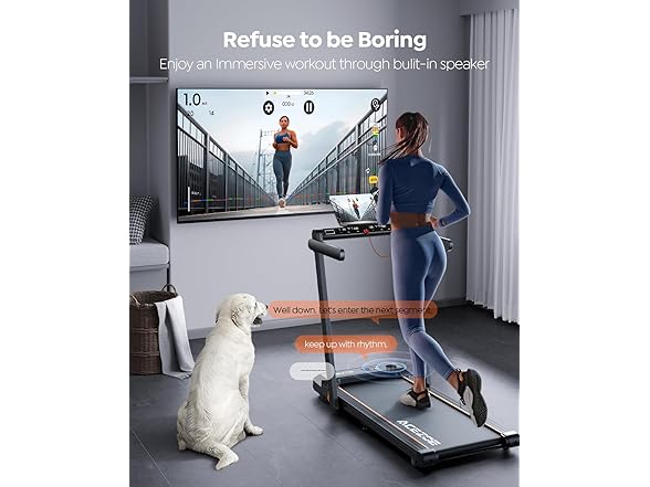 Acezoe 2 in 1 Foldable Treadmills 12 HIIT