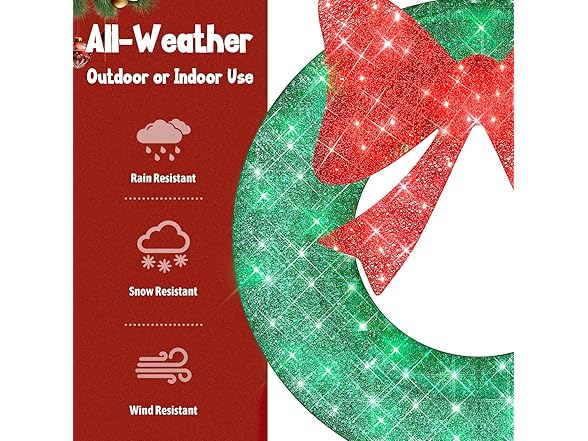 36 Inch Outdoor Christmas Wreath