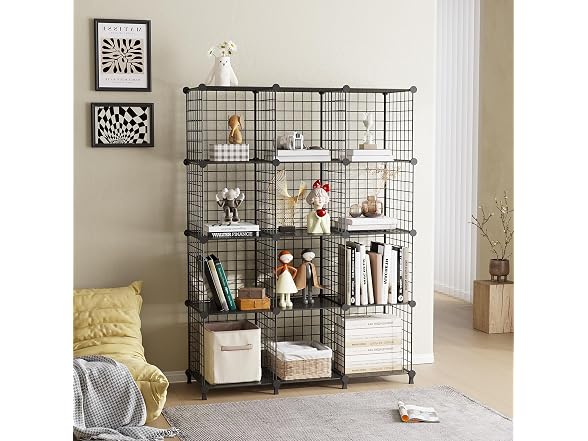 12-Cube Storage Organizer Metal Wire