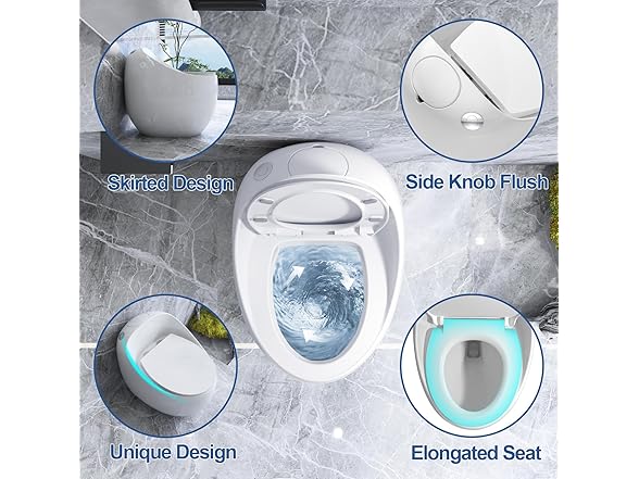 TYCO Egg Design One Piece Toilet, 12'' Rough-In