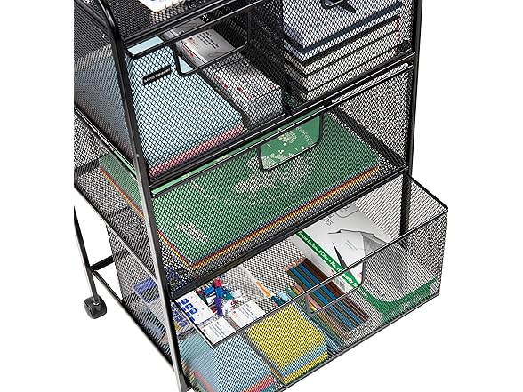 Mind Reader Rolling Cart with Drawers