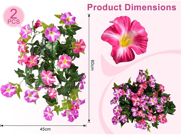 2 Packs Artificial Fake Petunias Flowers for