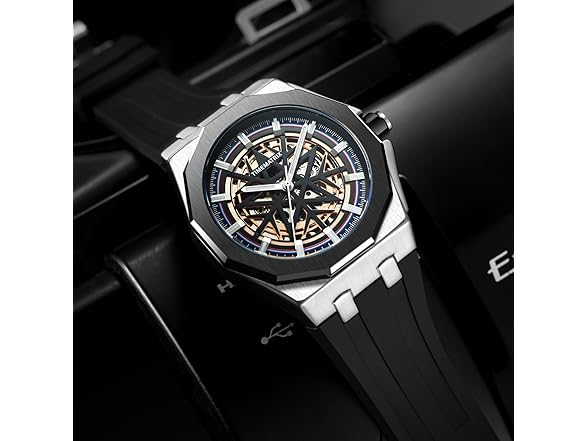 TIMEMATRIX Black Skeleton Watch