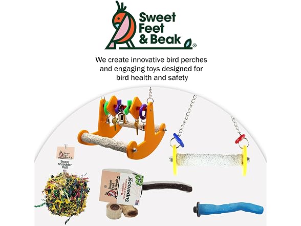 Sweet Feet and Beak Roll Bird Swing - Pumice