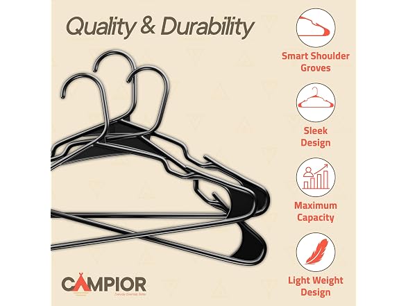 Black Plastic Hangers 10 Pack