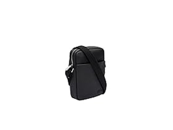 Lacoste Men's Classic Pique Effect Satchel Bag, Black