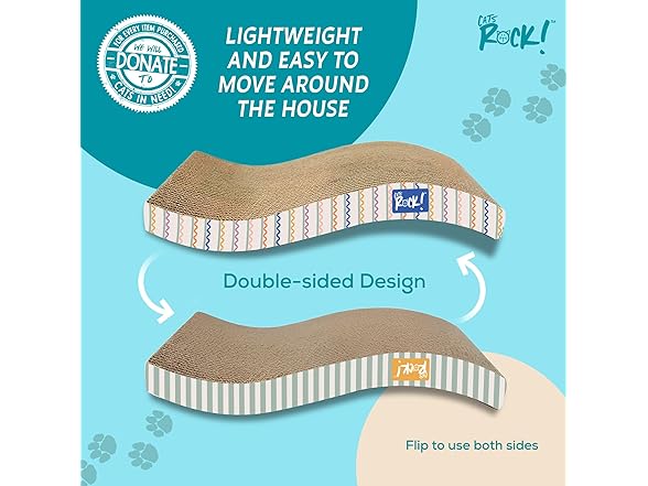 Cats Rock Scratching Board for Indoor Cats, Curved