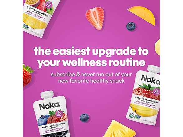 12PK Noka Superfood Fruit Smoothie Pouches
