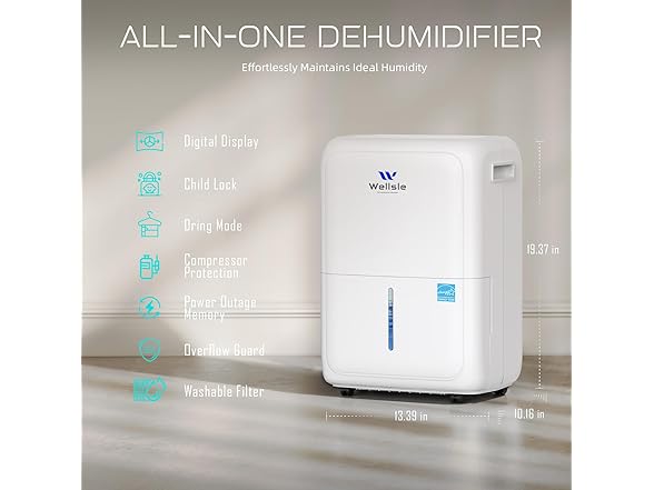 Wellsle Wellsle Energy Star Certified 52 Pint De