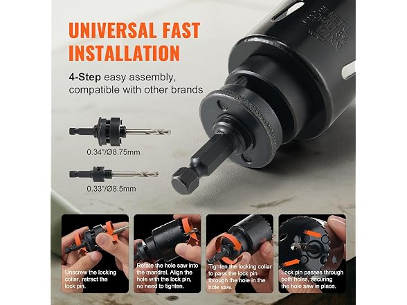 Hole Saw Kit, 18 PCS Saw Blades, 6 Drill Bits