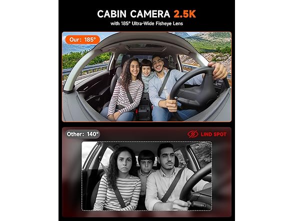 160°+185° Ultra Wide Angle 4K Dash Cam