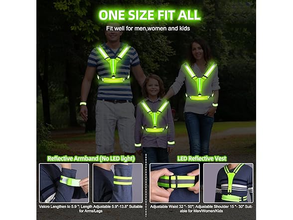JZ LED Reflective Running Vest