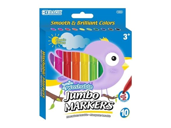 BAZIC PRODUCTS Washable Jumbo Markers