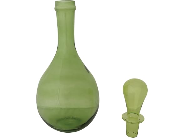 Creative Co-Op 3-Quart Round Glass Decanter with Stopper, Green - Gallery 3