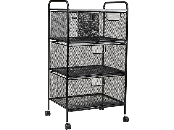 Mind Reader Rolling Cart with Drawers