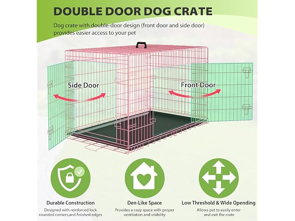 BestPet | Dog Crate | 18" | Pink | Foldable Metal Kennel