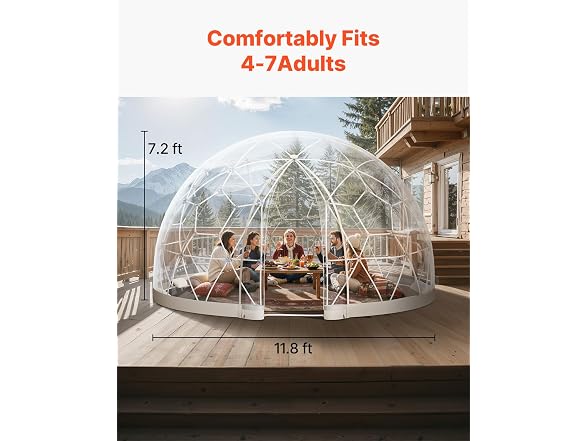 Garden Dome Tent, 12 x 7.2 ft Clear
